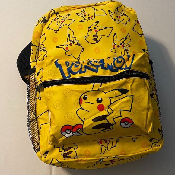 Pokémon Pikachu Backpack Yellow School Bag Bookbag Official License - Picture 5 of 5